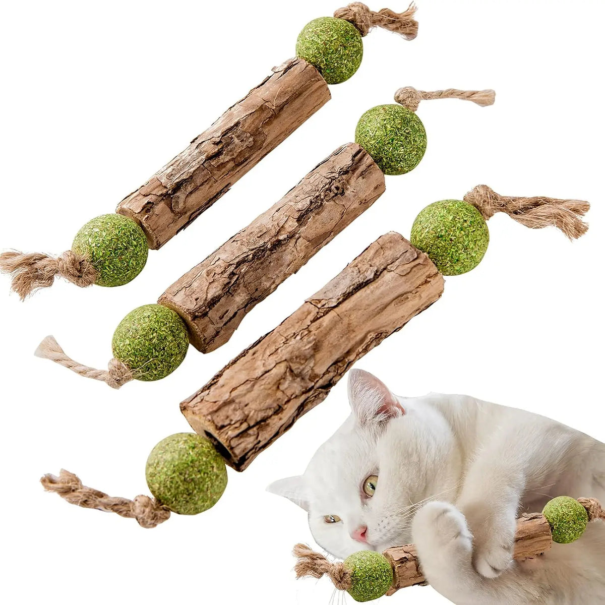 Natural Catnip & Silvervine Molar Chew Sticks for Cats Cat Chew Toy Babs