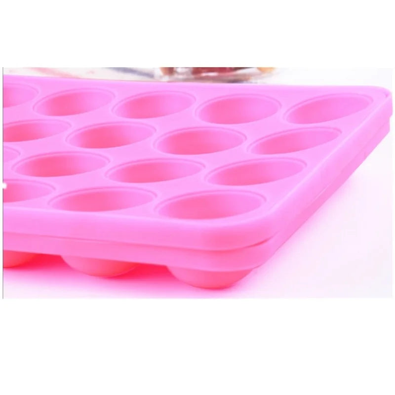 20-Hole Silicone Cake Pop & Lollipop Mold with Sticks Silicone Baking Mold Babs