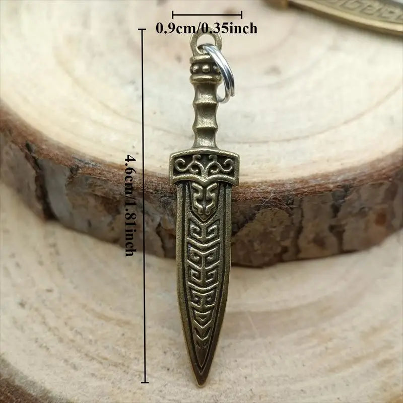 Bronze Sword Pendant EDC Paracord Bracelet Lanyard Charm EDC Lanyard Pendant Babs