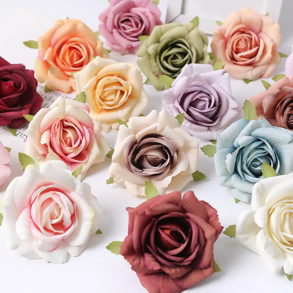 Silk Rose Artificial Flower Heads 7cm – Wedding & Home Décor Artificial Silk Flowers Babs