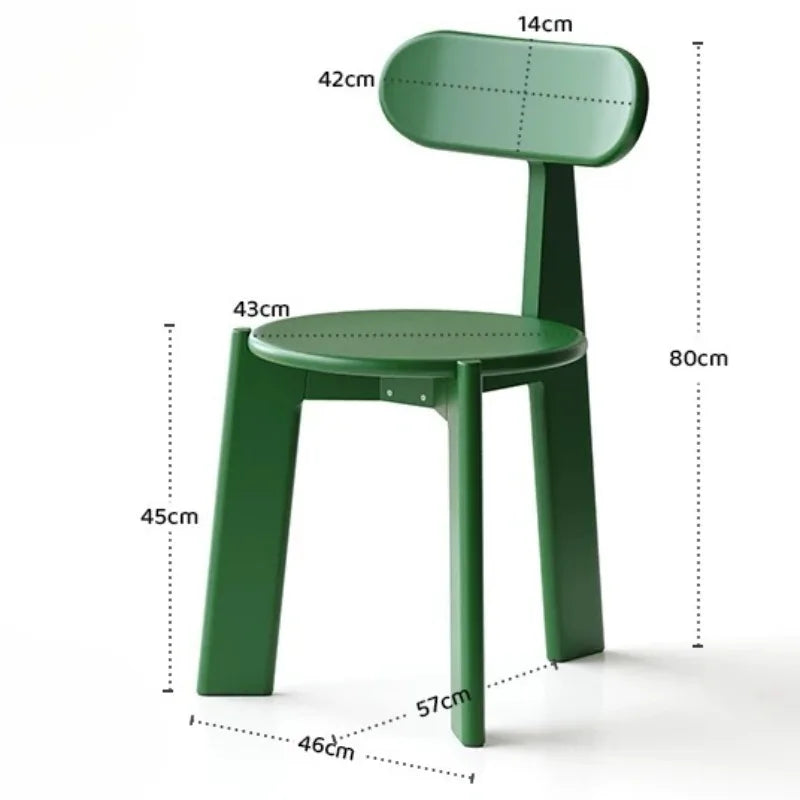Modern Solid Pine Wood Dining Chair – Minimalist Style Wooden Dining Chair Babs Green