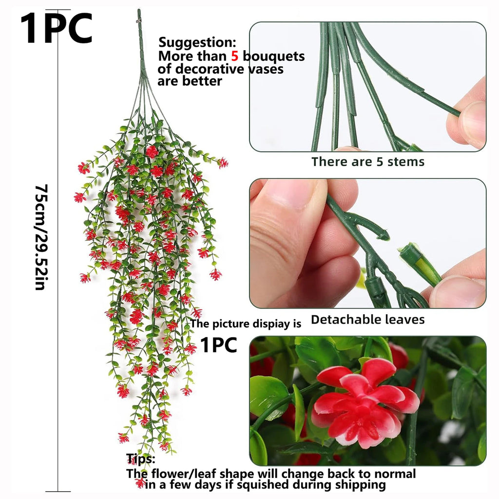 Artificial Eucalyptus Camellia Vine – UV-Protected Faux Plant Decor Artificial Plant Vine Babs