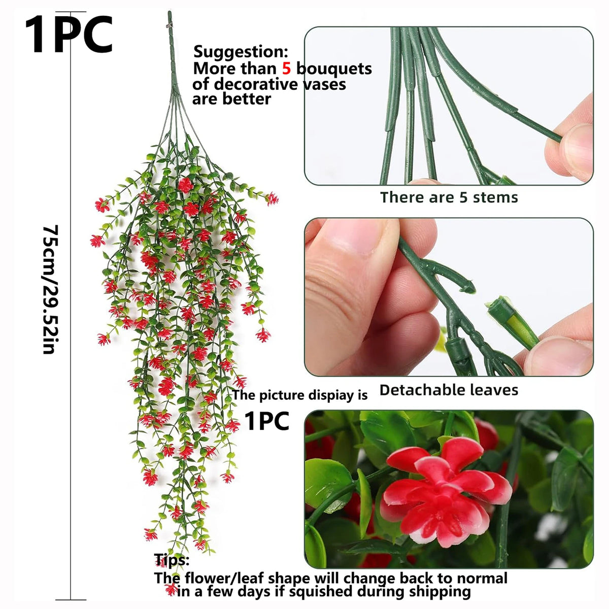 Artificial Eucalyptus Camellia Vine – UV-Protected Faux Plant Decor Artificial Plant Vine Babs