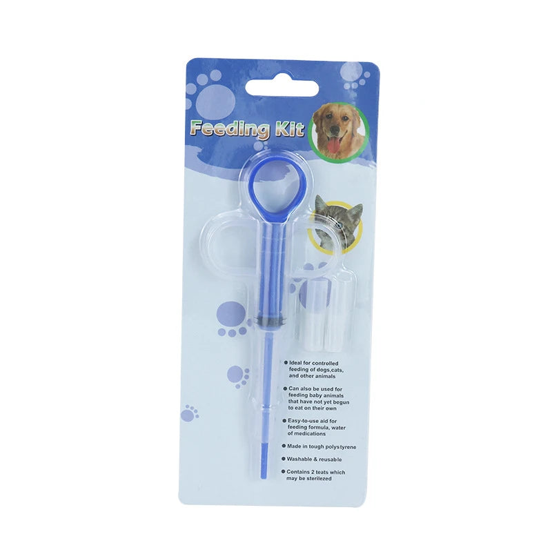 Pet Pill Gun & Medicine Syringe Feeder for Dogs & Cats Pet Medicine Dispenser Babs Blue