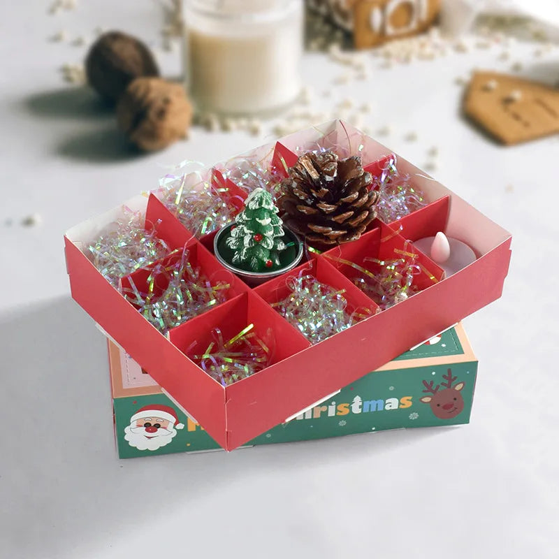 2Pcs 12-Grid Kids Christmas Countdown Advent Calendar Gift Box DIY Advent Calendar Box Babs