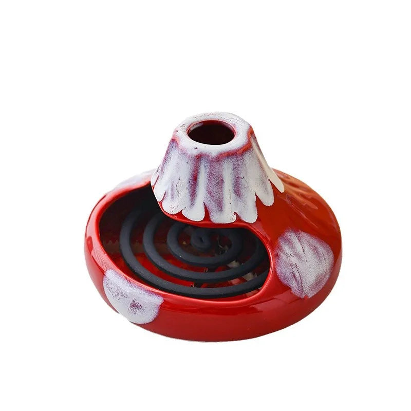 Ceramic Volcano Mosquito Coil Holder & Ash Tray – Fire-Safe Mosquito Coil Holder Babs