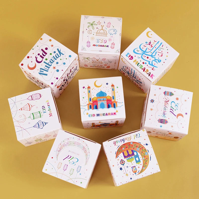 Eid Mubarak Candy Gift Boxes – Ramadan Decoration 5/10 Pcs Festive Gift Box Babs