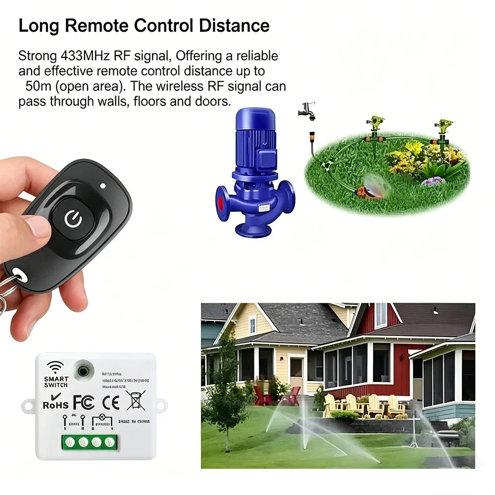 433MHz Wireless Remote Relay Switch 5-Pack – 110V/220V 10A Wireless Relay Switch Babs