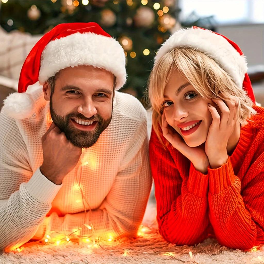 3-Pack Adult Christmas Hats – Cozy Red & White Santa Caps Christmas Santa Hat Babs