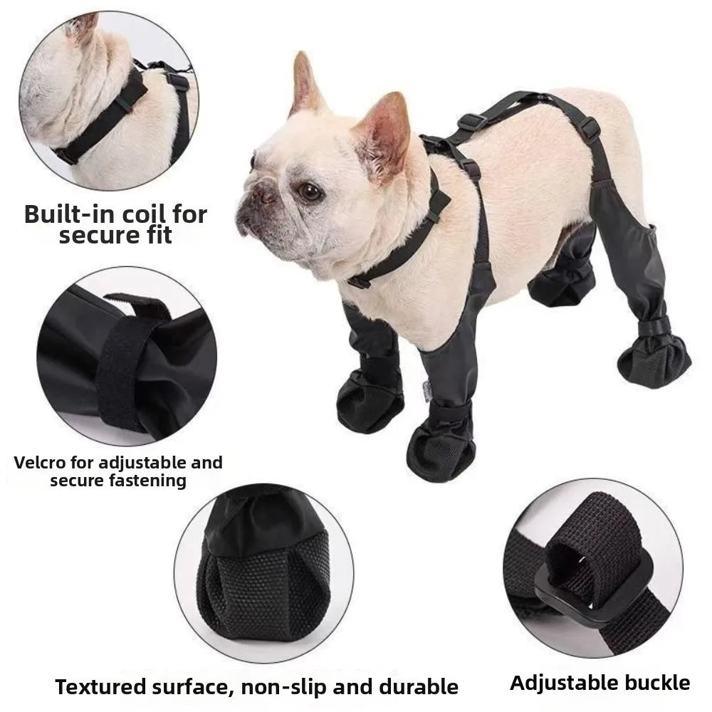 Waterproof Dog Rain Boots – Anti-Slip, Adjustable Paw Protector Dog Rain Boots Babs