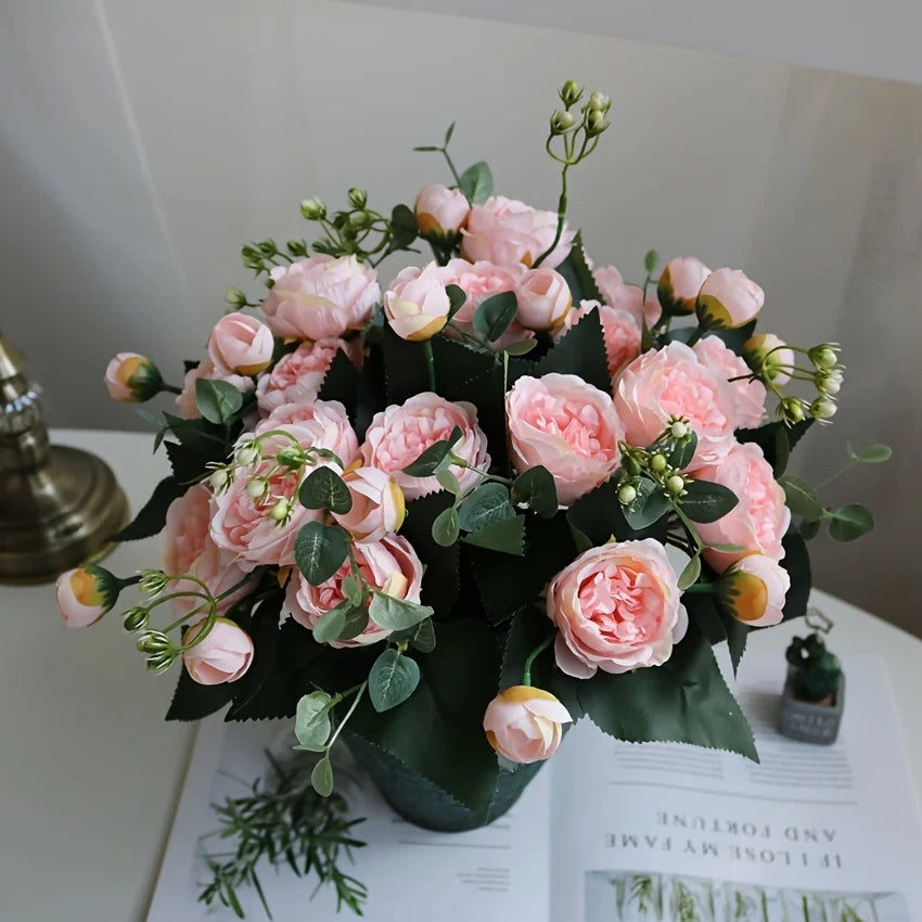 Silk Peony Artificial Flower Bouquet – Wedding & Home Décor Artificial Flower Bouquet Babs