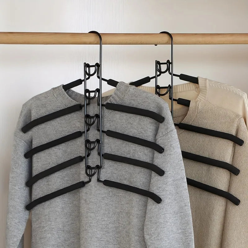 5-Pack Multi-Layer Hangers with Hooks | Space-Saving Closet Closet Hanger Organizer Babs
