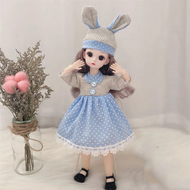 30cm BJD Doll 1/6 Scale | 12 Joints, 3D Eyes, Clothes & Shoes BJD Fashion Doll Babs