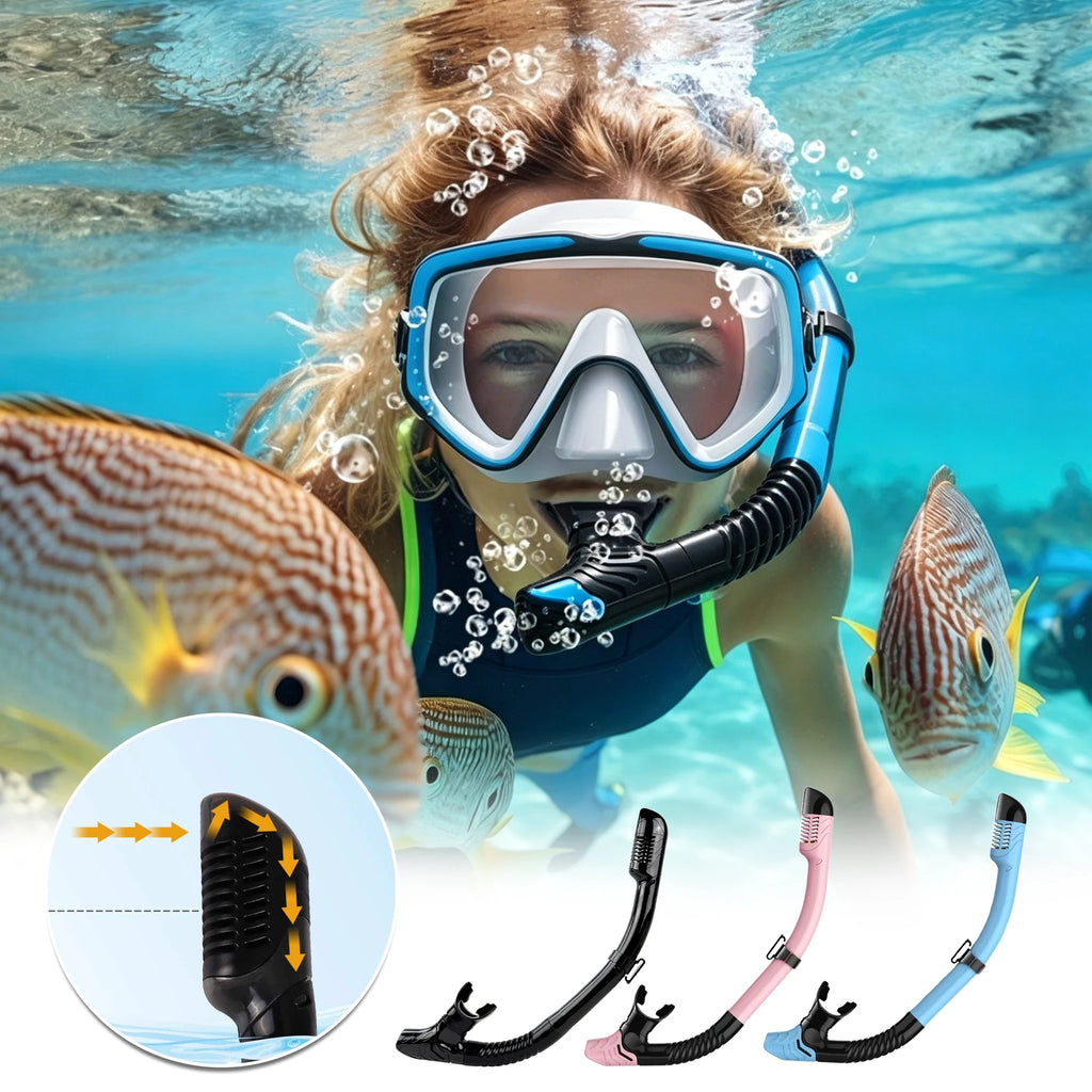 Full Dry Snorkel for Adults – Silicone Mouthpiece & Clip Dry Snorkel Babs