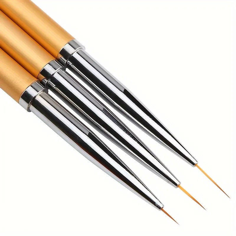 6-Piece Golden Fine Tip Paint Brushes – Art & Nail Design Set Fine Tip Paint Brushes Babs