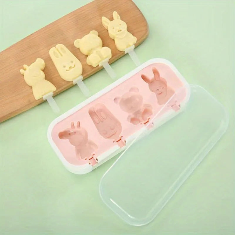 Cartoon Popsicle Molds – Reusable Ice Cream Molds for Summer Popsicle Ice Cream Mold Babs Cartoon