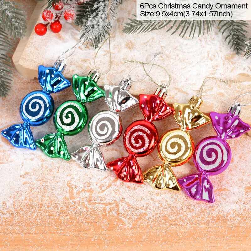6-Pack Clear Snow Christmas Ball Ornaments 6cm – Tree Baubles Christmas Tree Ornaments Babs Style7 as picture