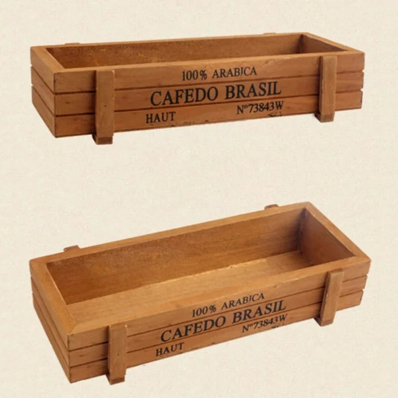 Retro Wooden Storage Box – Succulent Planter & Desk Organizer Wooden Storage Box Babs