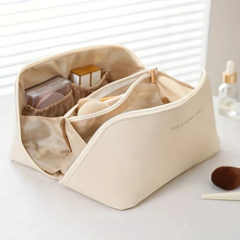 Travel Makeup Bag – PU Leather Cosmetic Organizer with Zipper Cosmetic Organizer Bag Babs