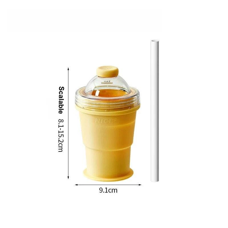 2-in-1 Collapsible Silicone Ice Ball Maker Cup with Straw & Lid Ice Ball Maker Cup Babs