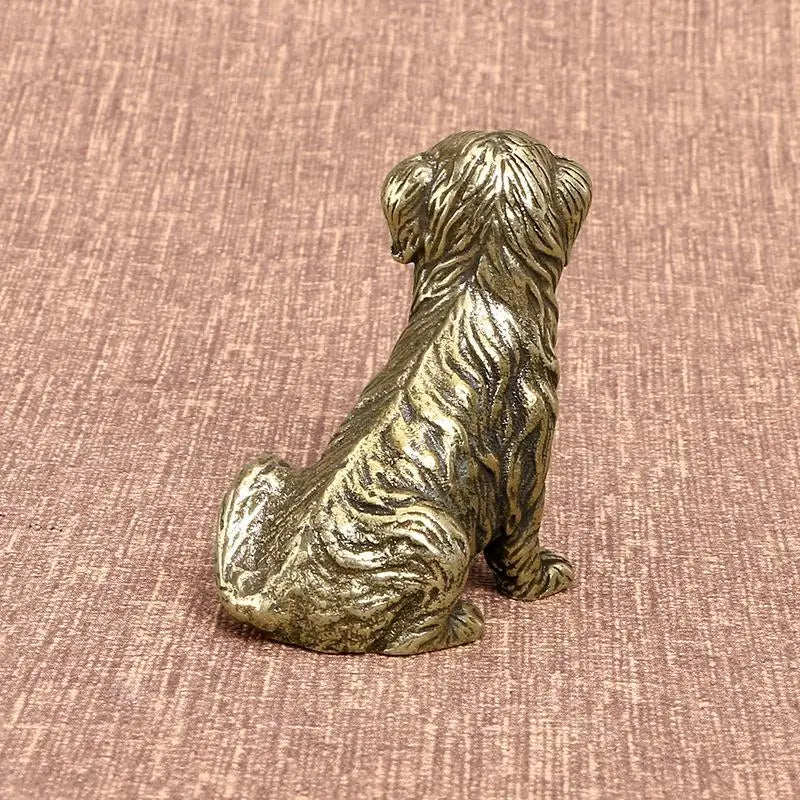 Vintage Brass Golden Retriever Figurine | Miniature Dog Ornament Brass Dog Figurine Babs