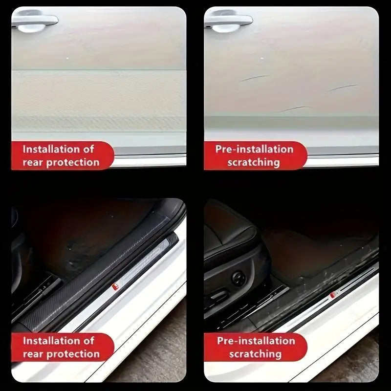 Car Door Edge Protector Carbon Fiber Anti-Collision Tape 2 Rolls Car Door Protector Tape Babs
