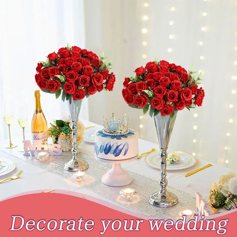 Silk Rose Artificial Flower Bouquet – Wedding & Home Decor Artificial Flower Bouquet Babs