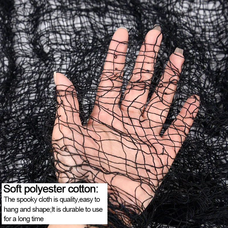 Halloween Black Gauze Fabric Haunted House Horror Décor Props Halloween Decoration Fabric Babs
