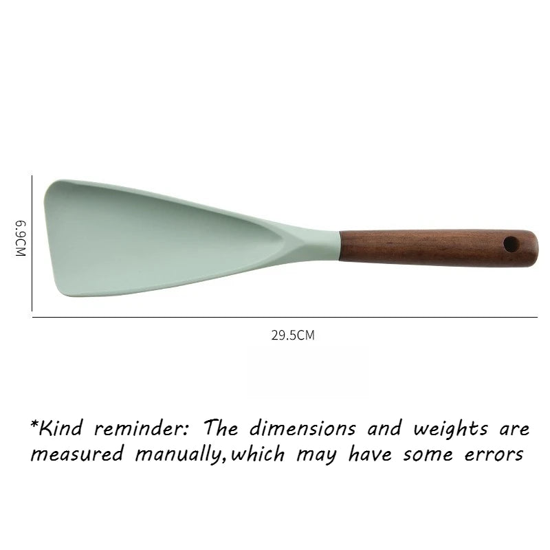 Silicone Cooking Spatula Wooden Handle – Non-Stick Safe Silicone Spatula Babs