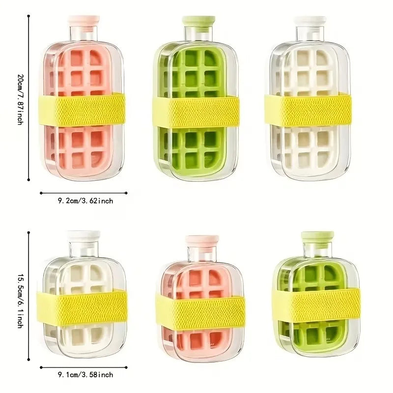 2-in-1 Ice Cube Tray Water Bottle 500/800ml – Portable Ice Maker Ice Cube Tray Bottle Babs
