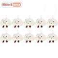 Cute Cloud Plush Brooch Keychain Bag Charm Pendant 1-20 PCS Plush Bag Charm Babs White-B-10PCS
