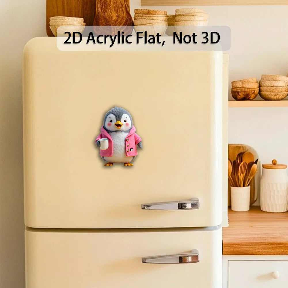 Cute 2D Penguin Fridge Magnet – Soft Knitted Acrylic with Stand Decorative Fridge Magnet Babs
