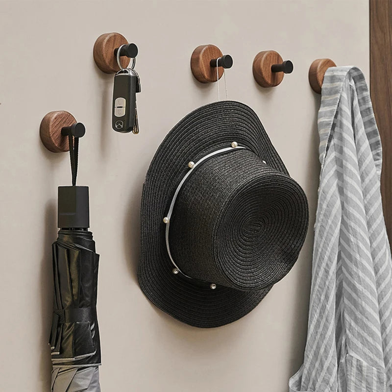 Solid Wood Wall Hook – Oak & Walnut Home Organizer Wood Wall Hook Babs