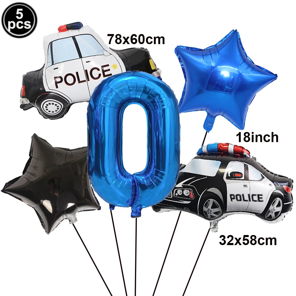 Police Theme Kids Party Supplies – Plates, Cups & Balloons Set Party Supply Set Babs balloon set As pictures show