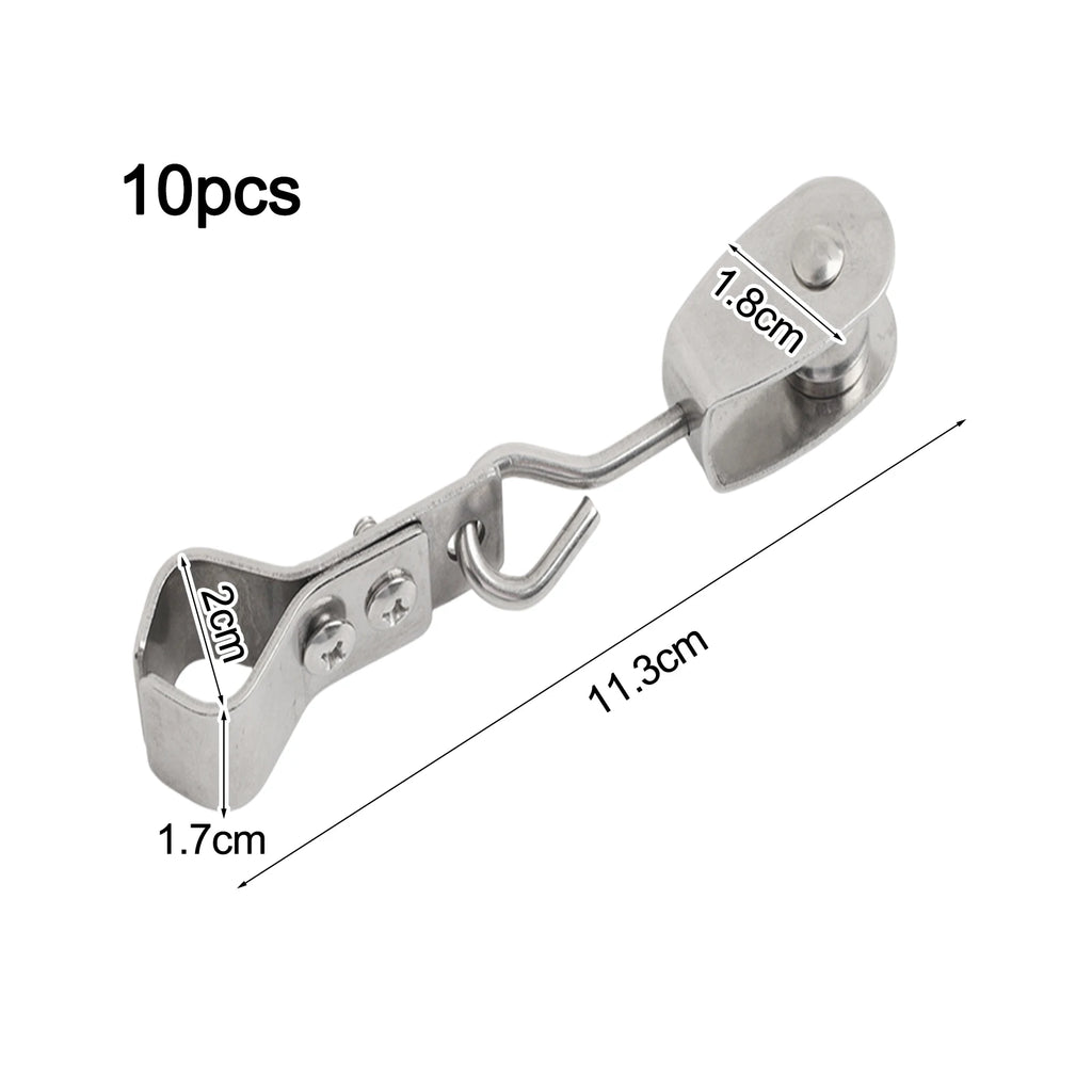 10pcs 304 Stainless Steel Pulley Clamp – Shade Sail Wire Hanger Pulley Pipe Clamp Babs
