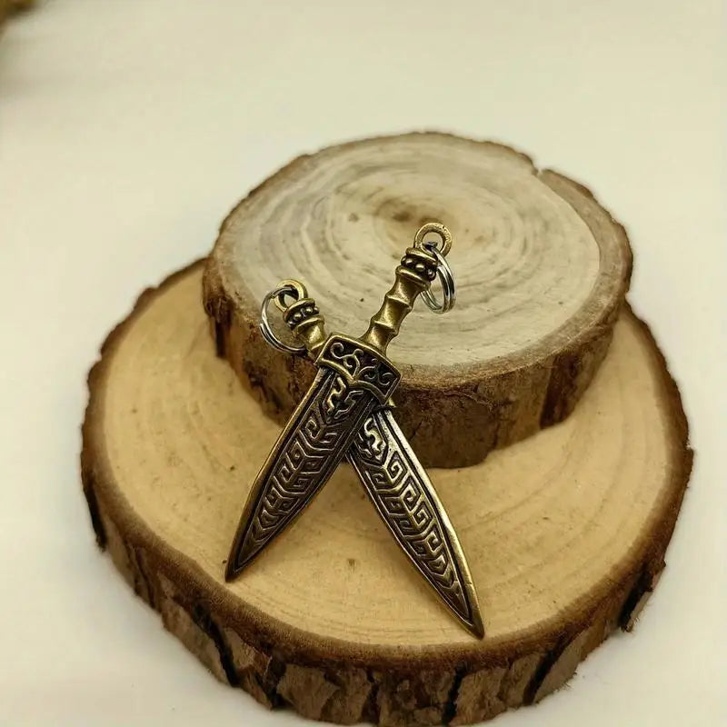 Bronze Sword Pendant EDC Paracord Bracelet Lanyard Charm EDC Lanyard Pendant Babs
