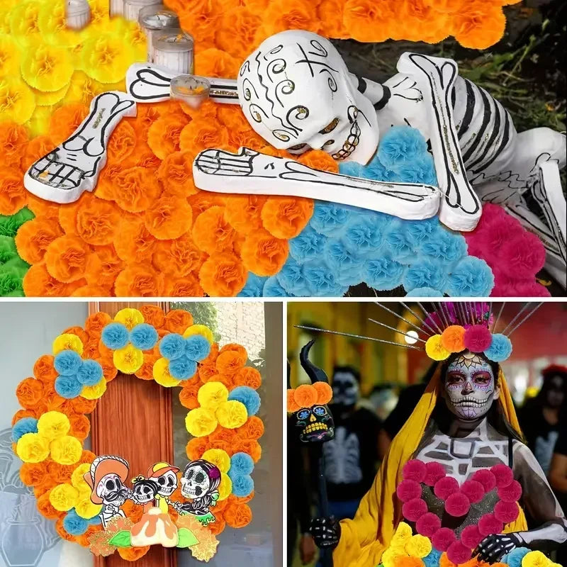 Artificial Marigold & Carnation Flower Heads – Festival Decor Artificial Flower Heads Babs