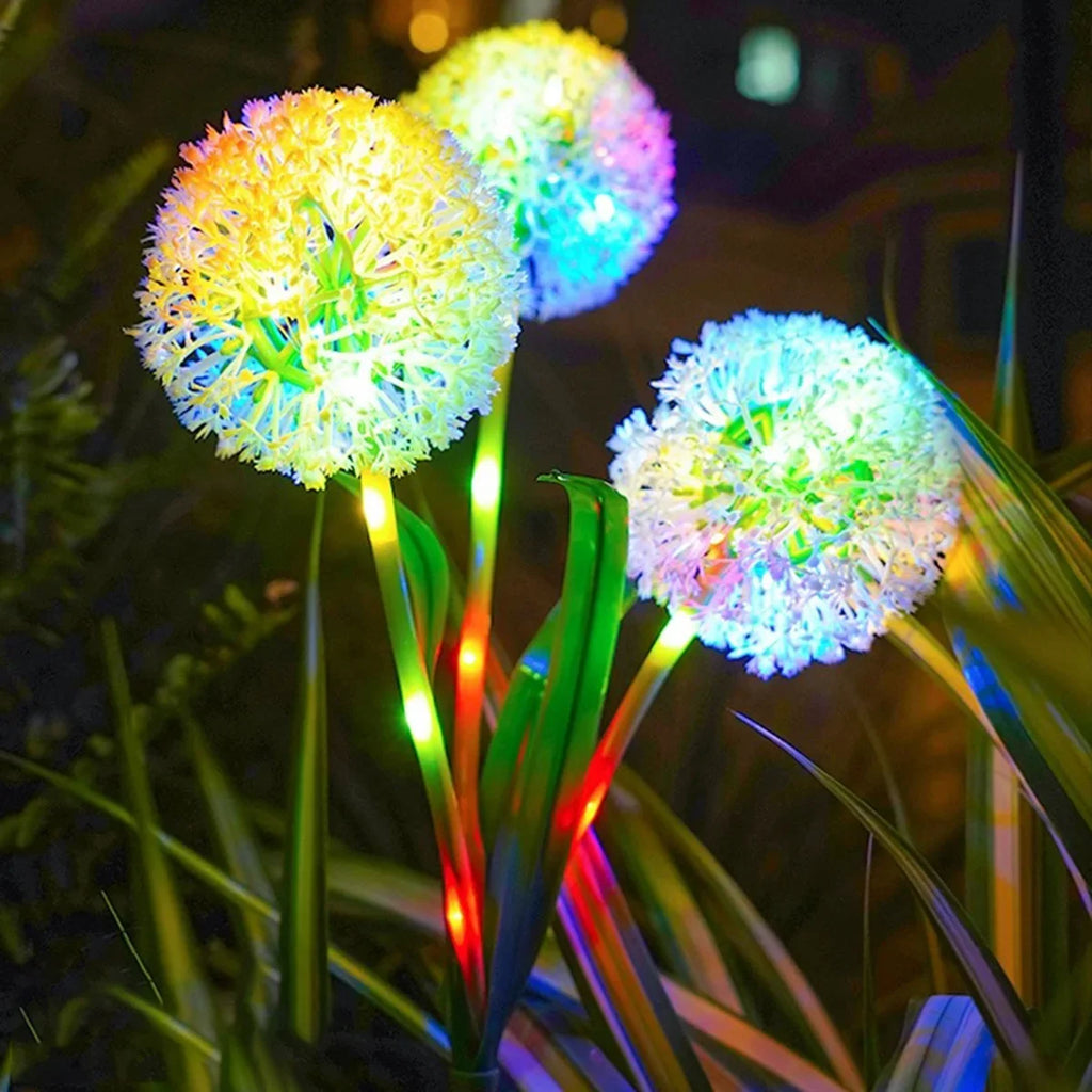 Solar 3-Head Onion Garden Light – Pathway & Patio Decor Solar Garden Light Babs colorful light 3 heads