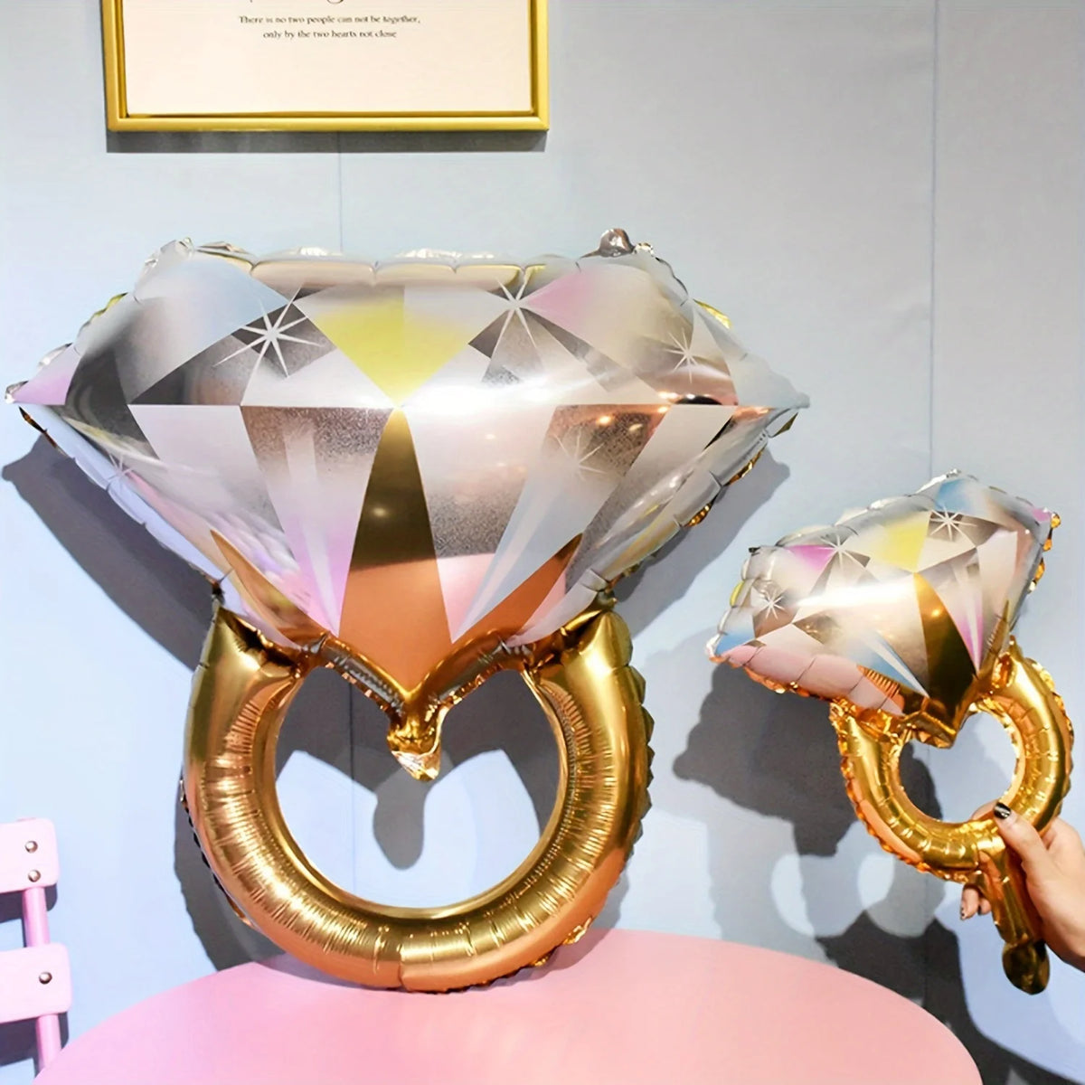 2PCS Diamond Ring Foil Balloons – Wedding & Engagement Party Party Foil Balloons Babs