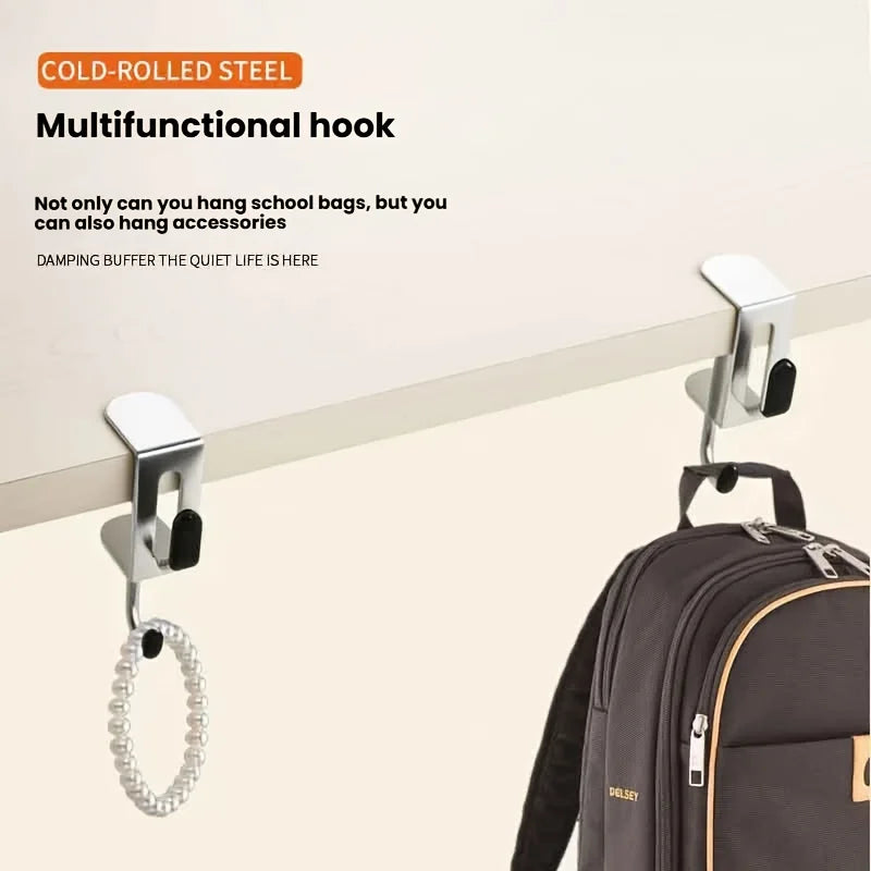 4-Piece Heavy-Duty Metal Desktop Storage Rack with Double Hooks Desktop Storage Rack Babs