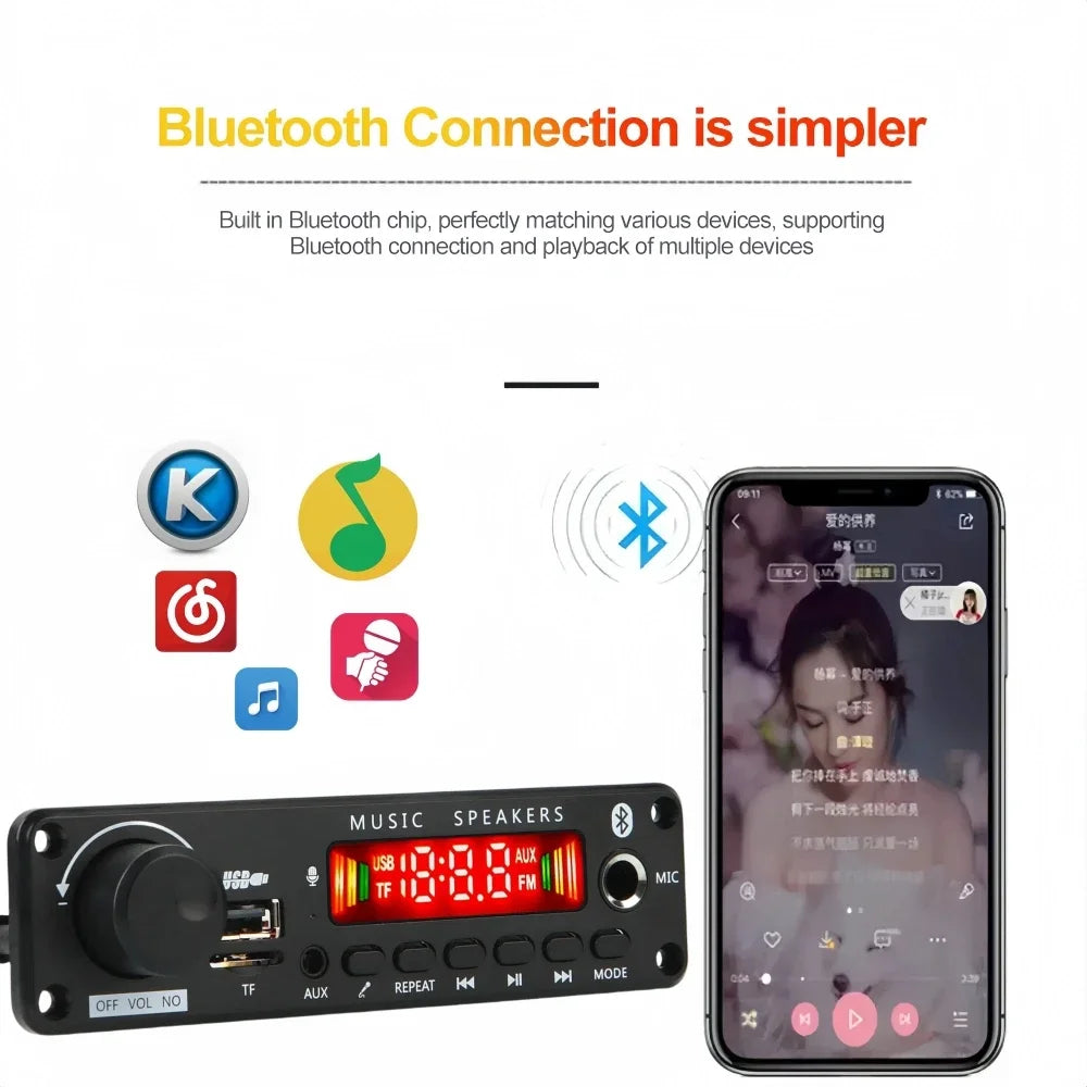 KEBIDUMEI 50W Bluetooth 5.0 MP3 Amplifier Decoder Board USB TF FM Bluetooth Amplifier Board Babs