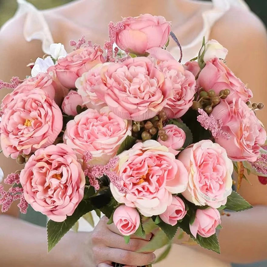Silk Peony Rose Artificial Flowers – Wedding & Home Decor Artificial Silk Flowers Babs