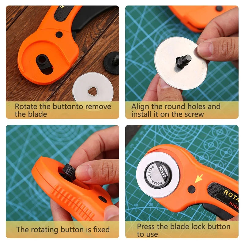 10-Pack 45mm Rotary Replacement Blades – Fabric, Leather & Crafts Rotary Cutter Blades Babs