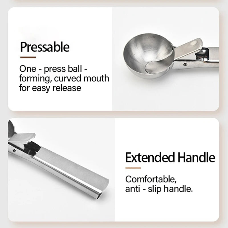 Stainless Steel Ice Cream Scoop & Fruit Ball Spoon Tool Ice Cream Scoop Babs