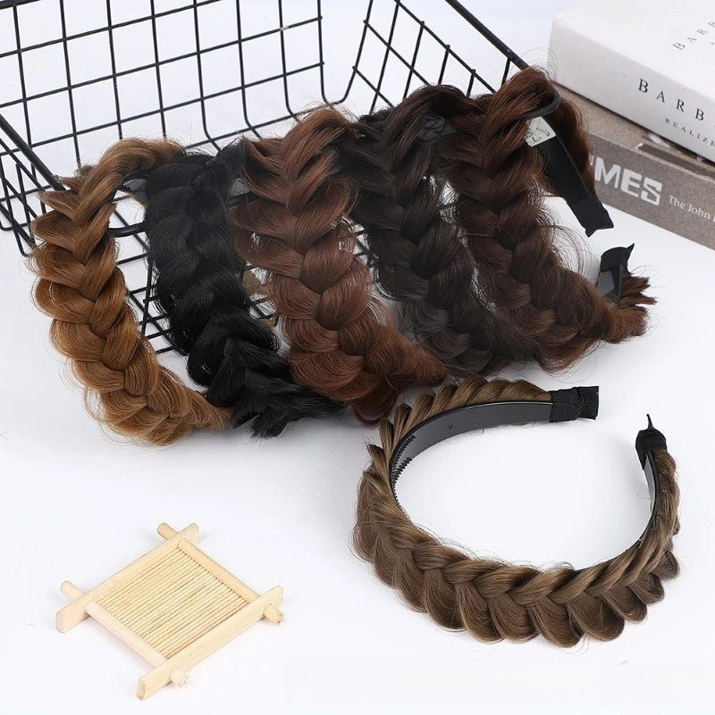 Fishbone Braid Wig Headband | Light Luxury Hair Accessory Braid Wig Headband Babs