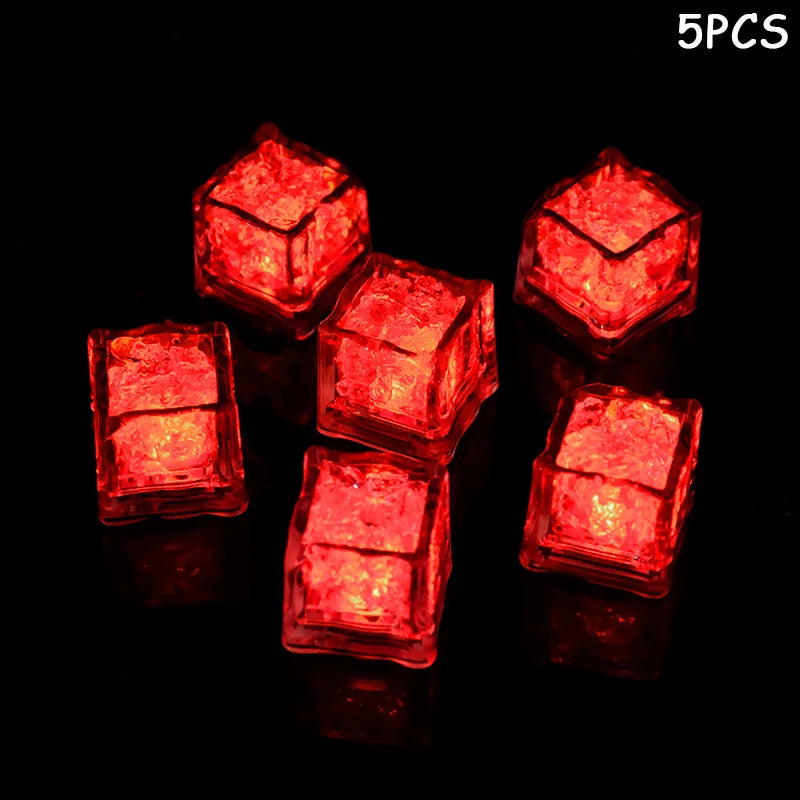 LED Glowing Ice Cubes Multicolor Flashing – Party & Bar Decor LED Party Decoration Babs Red 10pcs