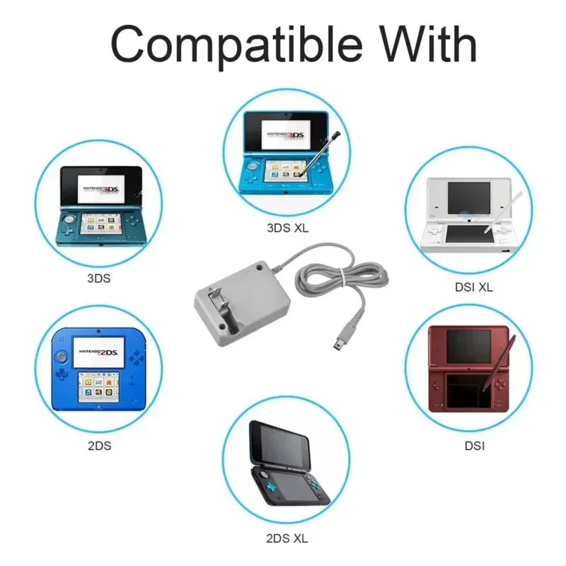 Nintendo 3DS 2DS DSi AC Adapter Wall Charger – US & EU Plug AC Power Adapter Babs