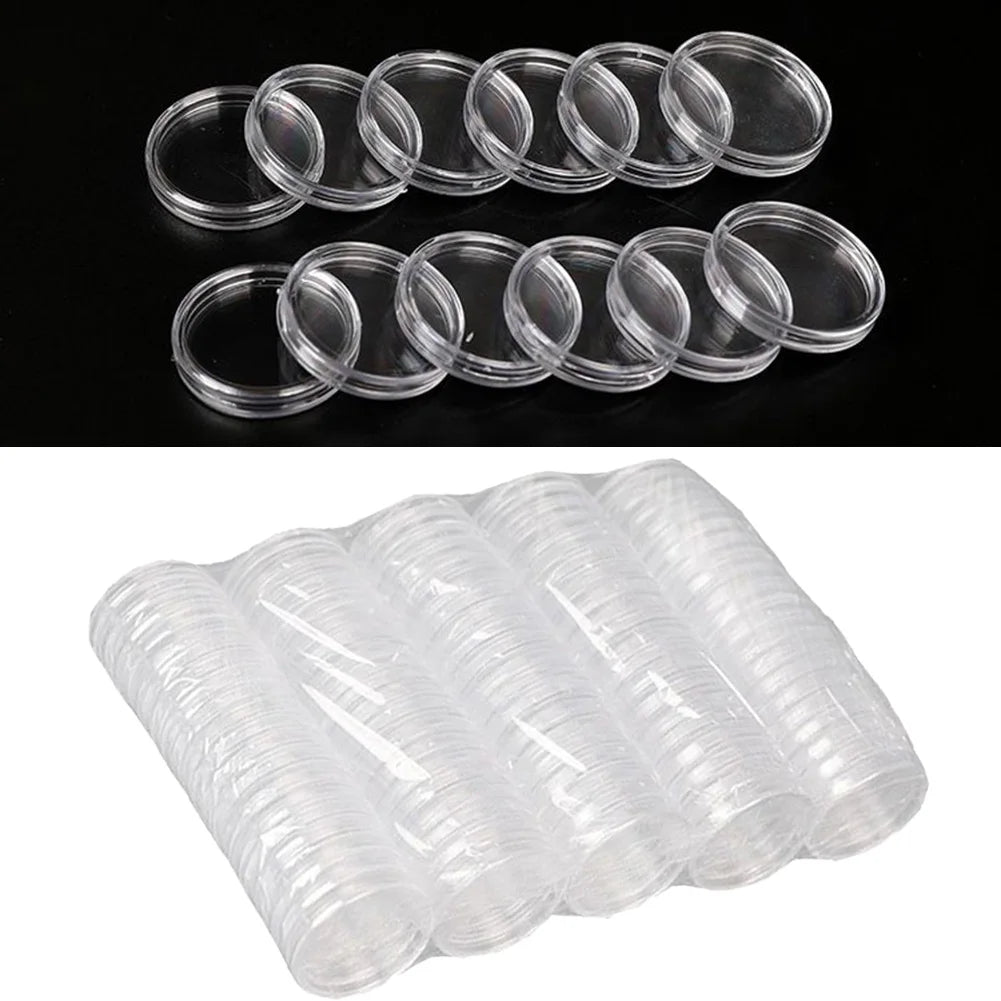 100Pcs 39mm Rimless Coin Capsules – Fits 1 oz Silver Britannia Coin Storage Capsules Babs