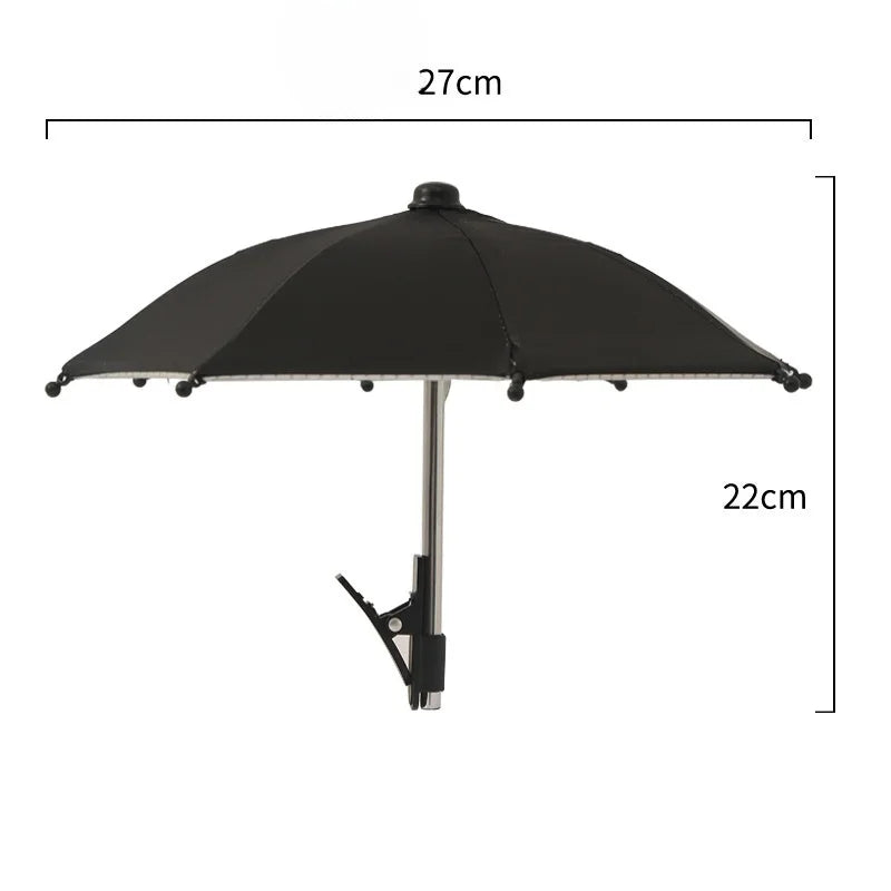 Clip-On Phone Umbrella Holder – Sunshade & Rainproof Stand Phone Umbrella Holder Babs black
