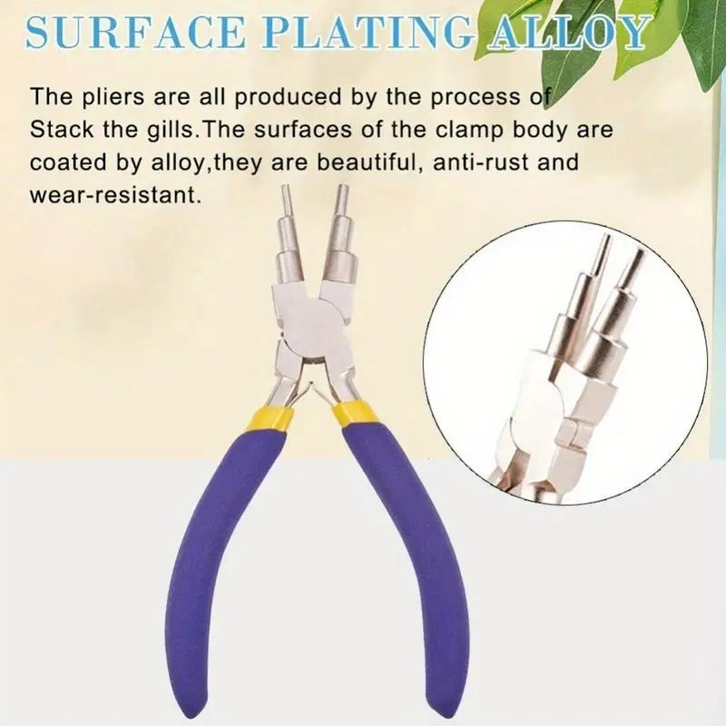 6-in-1 Jump Ring & Bail Making Pliers | 3mm–10mm Wire Looper Bail Making Pliers Babs